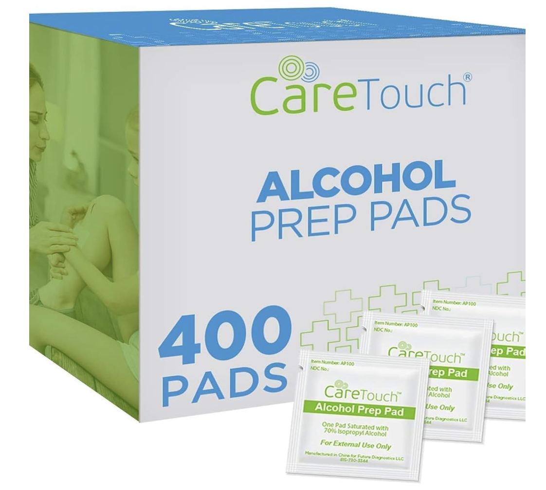 Care Touch Alcohol Wipes with 70% Isopropyl Alcohol - 400ct